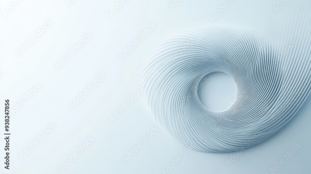 Poster minimalist design of abstract lines forming a cycle, symbolizing the lifecycle or circular economy o