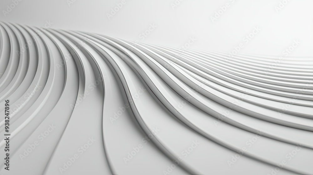 Poster minimalist graphic of curved lines forming a continuous loop, symbolizing lifecycle or sustainabilit