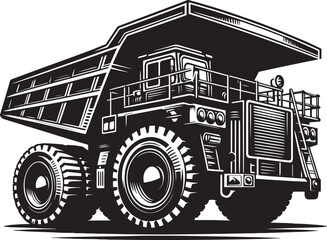 Mining Truck silhouette vector illustration isolated on a white background © Md Hasan