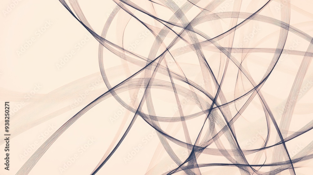 Poster simple illustration of interconnected lines creating a loop, representing circular economy principle