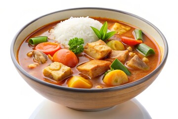 Delicious Japan Curry with Tofu and Rice - A bowl of curry with tofu, vegetables, and rice, representing a flavorful, healthy, and satisfying meal.