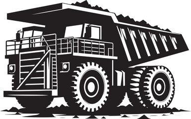 Mining Truck silhouette vector illustration isolated on a white background