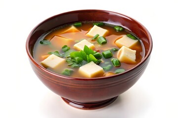 Delicious Miso Soup with Tofu and Green Onions - A bowl of miso soup with tofu, green onions, and seaweed. This traditional Japanese soup is a healthy and flavorful meal.
