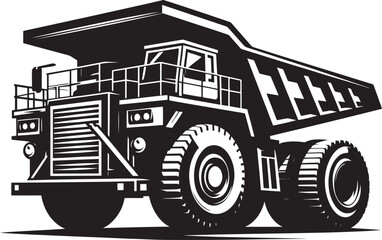 Mining Truck silhouette vector illustration isolated on a white background