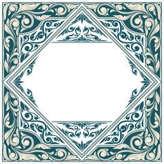 Decorative ornate retro floral blank card