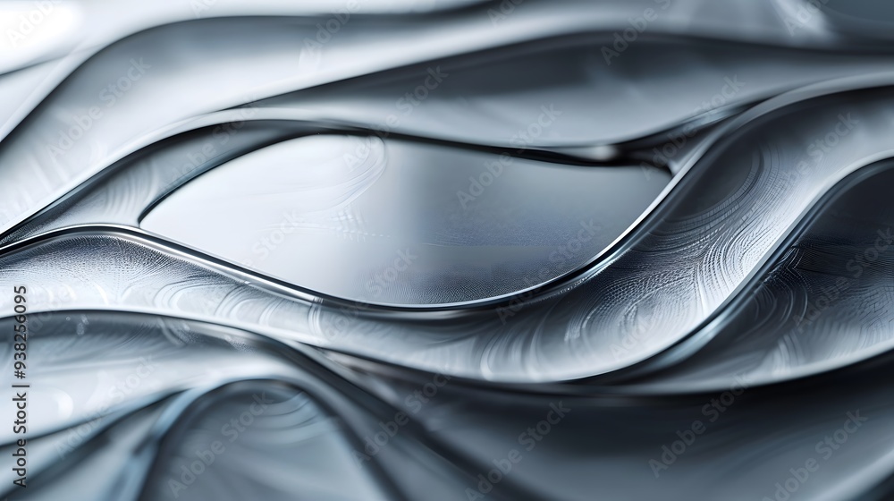 Poster abstract platinum background with flowing, textured waves in soft light. generative by ai