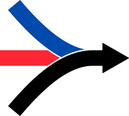 red and white arrows
