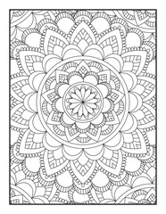 Mandala Coloring Book For Adult. Mandala Coloring Book. coloring page for children and adults.. Ornamental mandala adult coloring book page.