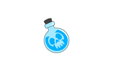 Vector illustration of a cartoon flask with bright liquid	
