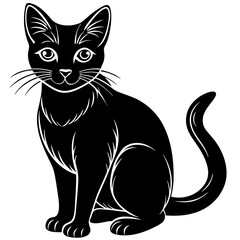 Fototapeta premium Black and white cat with white background generative AI.