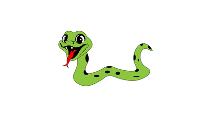 Obraz premium Vector illustration of a cartoon snake with its tongue hanging out 