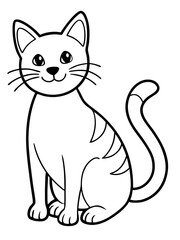 Obraz premium Black and white cat with white background generative AI.