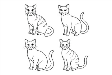 Cat line art vector