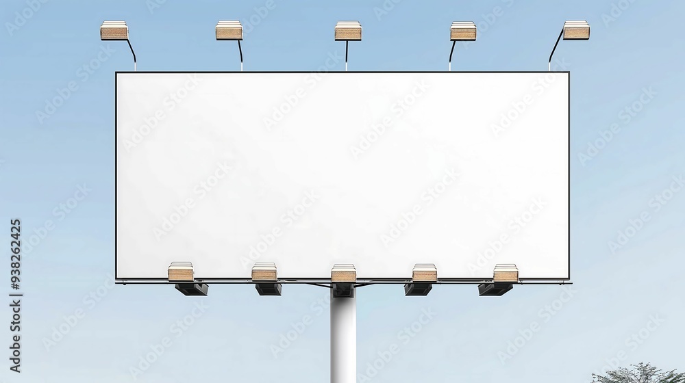 Poster top view of a billboard mockup showcasing a clean commercial preview design watercolor style minimal