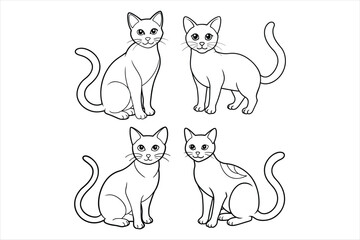 Cat line art vector