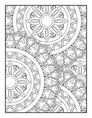 Mandala Coloring Book For Adult. Mandala Coloring Book. coloring page for children and adults.. Ornamental mandala adult coloring book page.