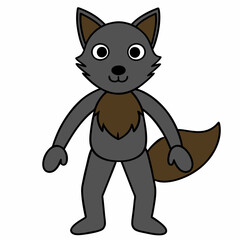 Full-Body Wolf with Human Features Vector Design art vector illustration