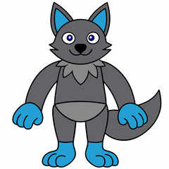 Full-Body Wolf with Human Features Vector Design art vector illustration