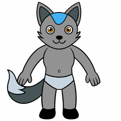 Full-Body Wolf with Human Features Vector Design art vector illustration