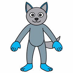 Full-Body Wolf with Human Features Vector Design art vector illustration