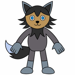 Full-Body Wolf with Human Features Vector Design art vector illustration