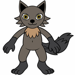 Full-Body Wolf with Human Features Vector Design art vector illustration