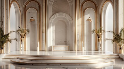 Product Podium with Luxury Architecture. AI generated illustration