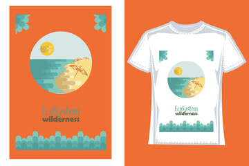 nature t-shirt design and illustration