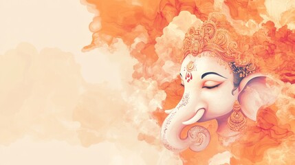 Ganesh Chaturthi Lord Ganesha Festival With Copy Space Clean And Minimal Banner Template Design