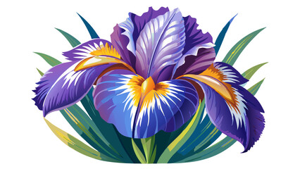 iris flower isolated on white background, iris illustration, iris flower vector