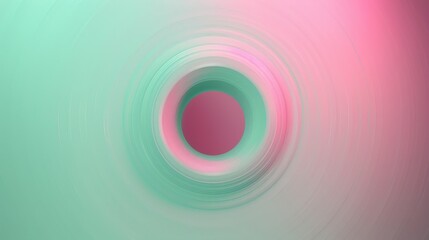 Abstract art piece featuring a hypnotic vortex with swirling green and pink hues.