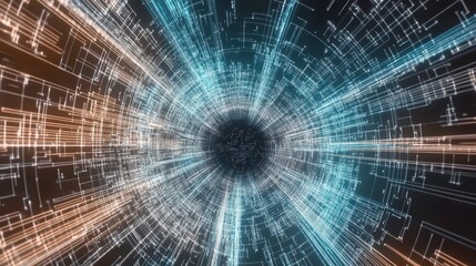 Fototapeta premium A Visual Feast of Future Technology and Dynamic Light and Shadow