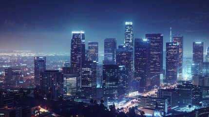 Fototapeta premium Los Angeles Skyline at Night