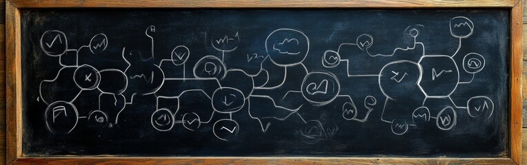 Chaotic Organizational Decision Tree on Chalkboard