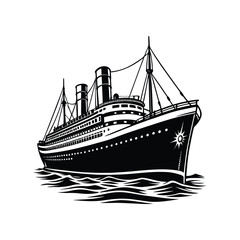 a silhouette of a Titanic Ship vector illustration
