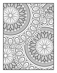 coloring page for children and adults.. Ornamental mandala adult coloring book page.