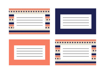 Set of stickers in bright colors. Stationery set for making notes. Illustration