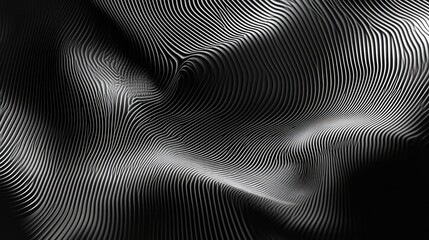A dynamic monochrome current with wavy lines and subtle shading, offering a sleek and modern visual effect.