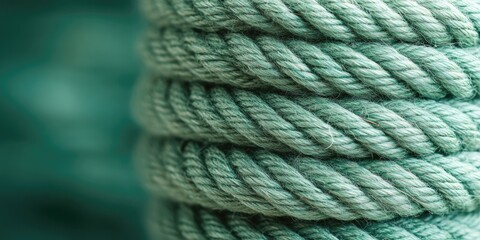 Close-up of a Green Rope Texture