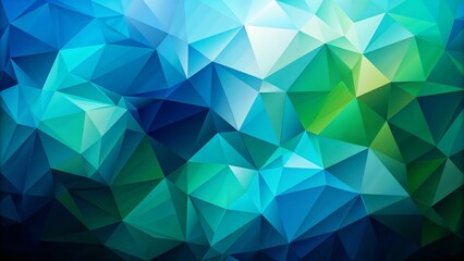 Fototapeta premium Abstract Geometric Low-Poly Background in Shades of Blue and Green