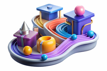 Abstract Learning Pathways digital art ideal for online education banners.