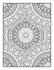 coloring page for children and adults.. Ornamental mandala adult coloring book page.