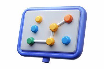 Digital Whiteboard Icon for Virtual Meetings on White Background - Photo Stock Concept