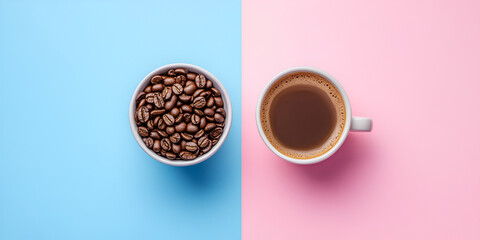 Two Cups of Coffee with Light and Dark Brown Liquid