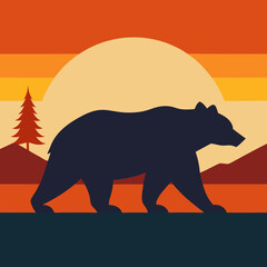 California Bear art vector illustration