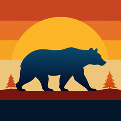 California Bear art vector illustration