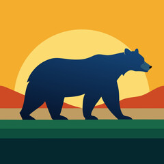 California Bear art vector illustration