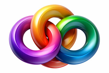 Vibrant abstract digital art of diverse family unity symbolized by interlocking circles. Perfect for promoting social inclusivity in stock photos.
