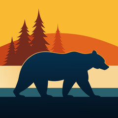 California Bear art vector illustration