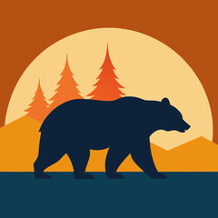 California Bear art vector illustration